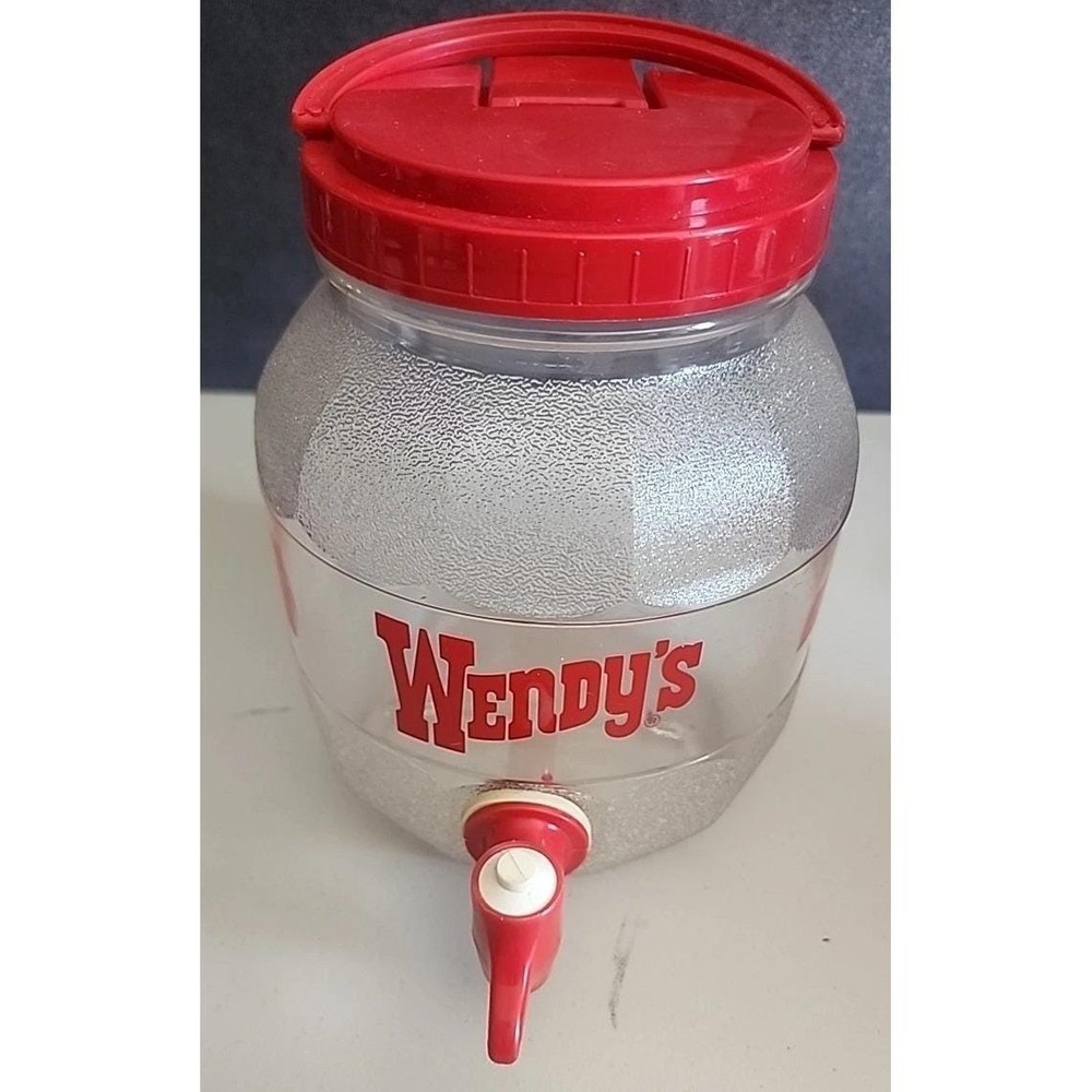 Coca-Cola Classic Wendy's Jug, Dispenser Plastic Container Vintage Perdue